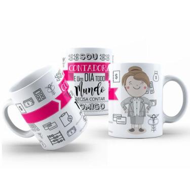 Imagem de Caneca de Cerâmica Branca 325ml com Estampa de Profissões - Mecolour, 