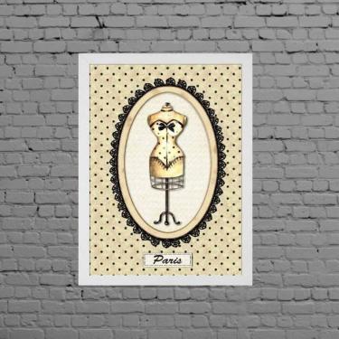 Imagem de Quadro Manequim De Costura Paris 33X24Cm - Com Vidro