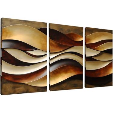 Imagem de Kit 3 Quadros Decorativos Canvas, Abstrato, 50x70cm, Arte Para Quarto, Sala, Corredor