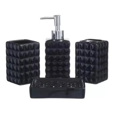 Imagem de Conjunto Banheiro Lavabo Porta Sabonete Líquido 4 Peças 048c - PGB, Pr