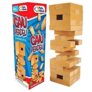 Imagem de Jogo Caiu Perdeu 54 Peças de Madeira Em Madeira Torre Maluca Equilibrio Diversão