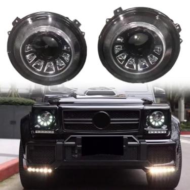 Imagem de ManiGoon Conjunto de montagem de farol W463 com W464 New G Class serve para Mercedes Benz G Class G350 G500 G550 G63 G65 2009-2018 Lâmpada frontal de LED dinâmica 2 peças.