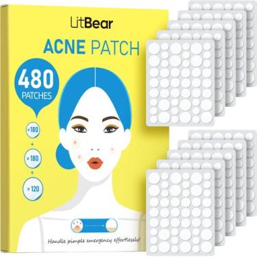 Imagem de Adesivos para Acne LitBear - Pacote com 480 Unidades em 3 Tamanhos