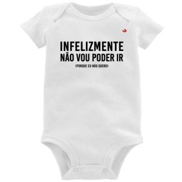 Imagem de Body Bebê Infelizmente não vou poder ir - Foca na Moda, Branco, P