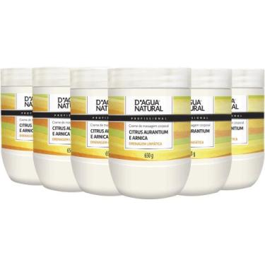 Imagem de 6un creme massagem citrus aurantium e arnica 650g dagua natural - D'Ág