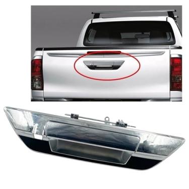 Imagem de Porta traseira do carro porta-malas maçaneta da porta traseira aberta com furo para câmera cromado compatível com Toyota Hilux compatível com Revo 2015 2016 2017 2018 2019