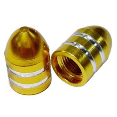 Imagem de Par Bicos Pneu Válvula Curta Alumínio P/ Bike Carro Moto - WG Sports, 