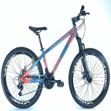 Imagem de Bicicleta Vikingx Aro 26 X-35 Vmaxx Câmbios Shimanos 21v Azul E Laranja