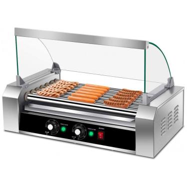 Imagem de Máquina de Salsicha Profissional em Aço Inoxidável até 18 Unidades, 1200W, 110v, HAPPYGRILL, Prateado