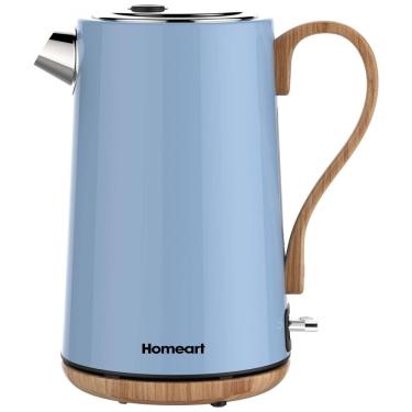 Imagem de Chaleira Elétrica 1.7L em Aço Inoxidável com Desligamento Automático e Proteção Contra Fervura, 1500W, 110v, HOMEART, Azul