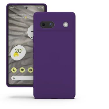Imagem de YATWIN Capa de silicone para Google Pixel 7A, capa de telefone de toque suave - roxa