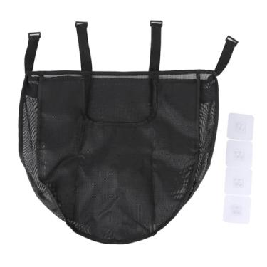 Imagem de Bolsa de Brinquedo de Banheiro de Tecido de Malha de Grande Capacidade, Parede Leve, Parede Pendurada Com Zíper para Produtos de Higiene Pessoal, Brinquedos (BLACK)