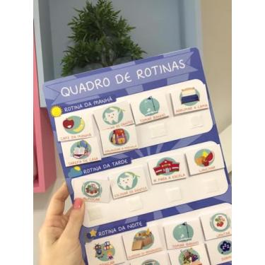 Imagem de Quadro de Rotinas Diárias (Azul listrado)