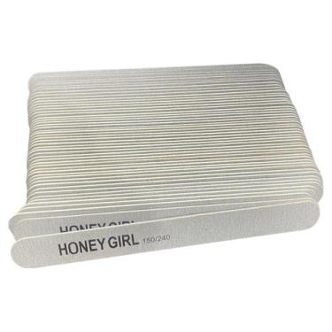 Imagem de 50 Lixas Retas Para Unha Em Gel Fibra E Acrígel Honey Girl 150/240