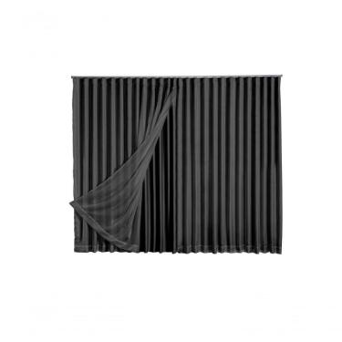 Imagem de Cortina Blackout Com Voil 4,00x2,50 Para Trilho Duplo Palha