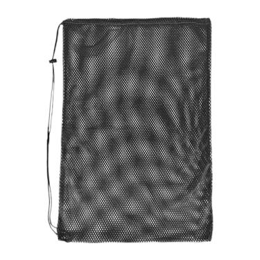 Imagem de Pegciuho Mochila de equipamentos de natação, mochila de cordão de malha, mochila de praia, bolsa de malha para praia, Preto