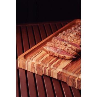 Imagem de Tábua Com Empunhadura E Sulco Churrasco Em Madeira Teca Fsc Com Acabam