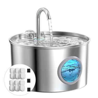 Imagem de Fonte de água Cat giotohun em aço inoxidável 2,2 L com filtros