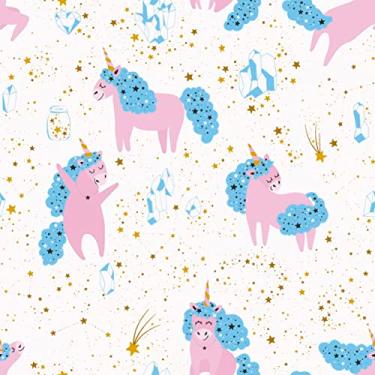 Imagem de Papel De Parede 12m Adesivo Unicórnios Bebê Menina