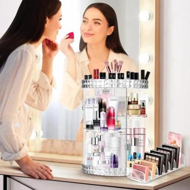 Imagem de Organizador De Maquiagem Giratório 360 Torre Acrílico Makeup - ORGANIZ