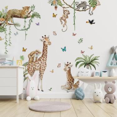 Imagem de Ramos Vines Pendurados Guepardo Enorme Adesivos de Parede Sala de Estar Quarto Decoração Papel de Parede Autoadesivo