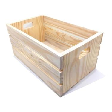 Imagem de Caixote de Feira Decorativo em Madeira Pinus Cor:NATURAL;Tamanho:50X30,5X24 CM