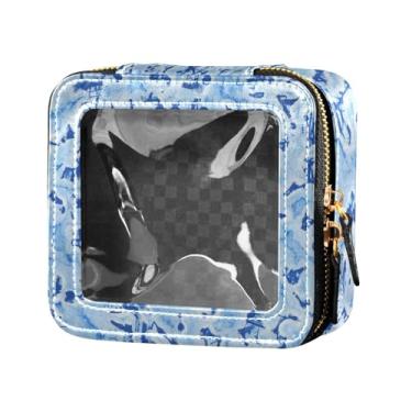 Imagem de Fitrendlovey Bolsa de maquiagem portátil com zíper com design de claraboia grande para artigos de higiene pessoal e cosméticos de viagem, T1, one size