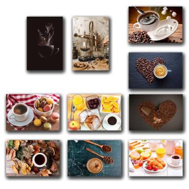 Imagem de Kit 10 Quadros Decoração Placa MDF Cozinha Cantinho do Café - MIMO SHO
