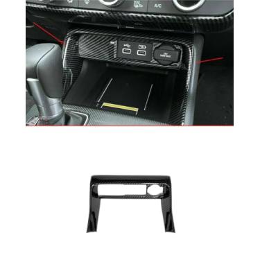 Imagem de ANUNFRRE Acessórios de carro adequados para Honda Civic 2022-2025 Painel de isqueiro de fibra de carbono para console colorido ABS