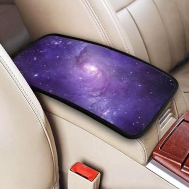 Imagem de TUFOSERY Capa de apoio de braço para console central automotivo Purple Galaxy, ajuste universal, impermeável, confortável, almofada de apoio de braço para a maioria dos veículos SUV e caminhões