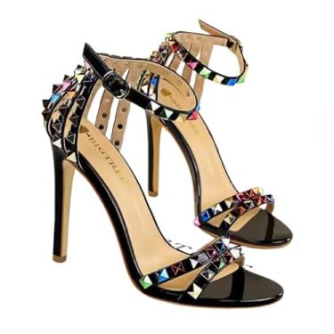 Imagem de Sandália decorada com Spikes em Diamantes (Preto, BR, Adulto, Numérico, 35)