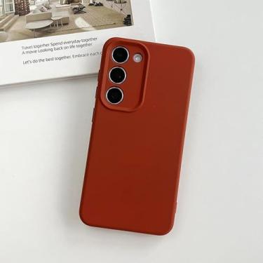 Imagem de Capa de silicone líquido macio de qualidade para Samsung Galaxy S24 S23 Plus S22 Ultra Lente protetora colorida, P, para Samsung S22Ultra