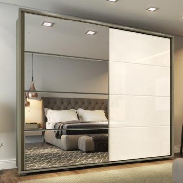Imagem de Guarda Roupa Casal com Espelho 2 Portas 6 Gavetas MDF Cavic Henn, Duna
