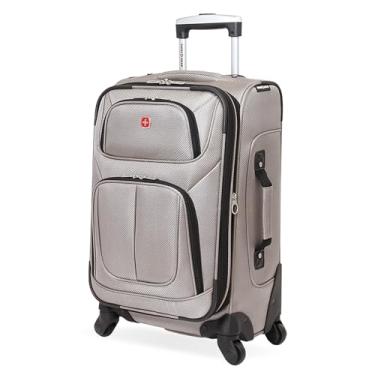 Imagem de SwissGear Mala macia Sion com rodas giratórias, estanho, Carry-On 21-Inch, Bagagem Sion Softside com rodas giratórias