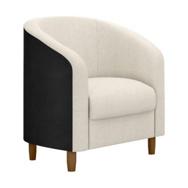 Imagem de Poltrona Decorativa 71cm Dolar material sintético Preto  Bouclé Suave 