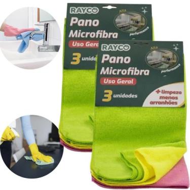 Imagem de Kit de Panos de Limpeza de Microfibra 35x35cm Não solta pêlo Limpeza d