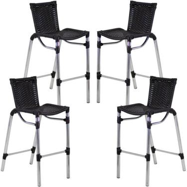 Imagem de 4 Banqueta Alumínio Fortaleza Alta Para Balcão, Cozinha