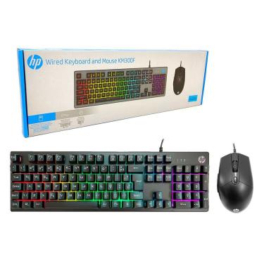 Imagem de Kit Teclado E Mouse Gamer Hp Km300F Usb Rgb 6400 Dpi Abnt2