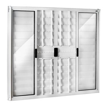 Imagem de Janela Veneziana 6 Folhas Com Grade Central 100x150cm Ecosul Esquadrisul