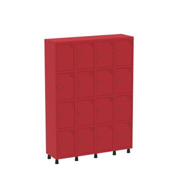 Imagem de Armário Roupeiro 16 Portas Aço Grp 504/16 Vermelho