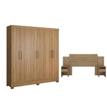 Imagem de Jogo Cabeceira E Guarda Roupa Casal Bona Amendola Off-white