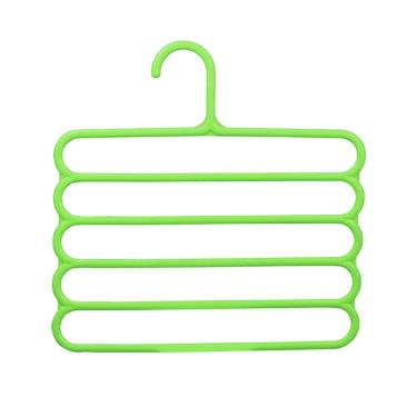 Imagem de Cabide Multiuso Calças Saias Bermudas 5 Espaços Verde