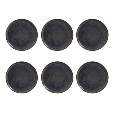 Imagem de Conjunto De Pratos Rasos Porto Brasil Bio Titanium Com 6 Pçs Azul