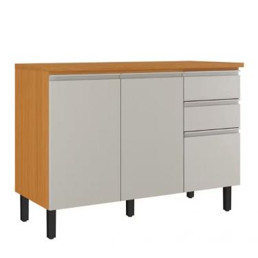 Imagem de Balcão Itatiaia Ideale Com 3 Portas E 2 Gavetas Cinamomo/off White