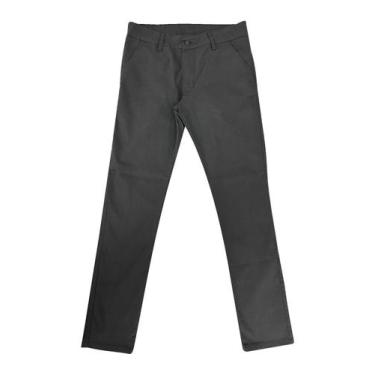 Imagem de Calça Sarja Adulto Masculina Com Bolso Embutido - Olv Jeans, Cinza, 36