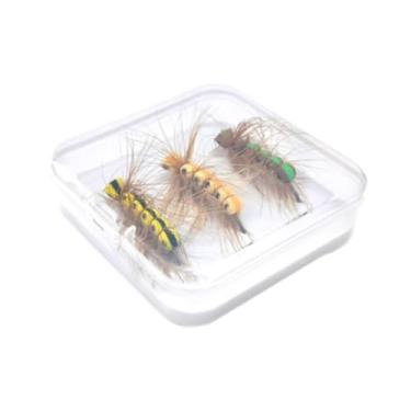 Imagem de simhoa 3x Iscas de pesca com mosca, iscas artificiais, acessórios portáteis, de pesca com mosca, presentes para salmão, peixe-lua, perca, bluegill
