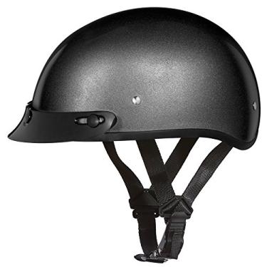 Imagem de Capacetes Daytona para motocicleta meio capacete caveira - Arma de metal cinza metálico 100% aprovado pelo DOTDaytona Helmets "Leading The Way In Quality Headgear" XXX-Large preto D1-GM-3XL