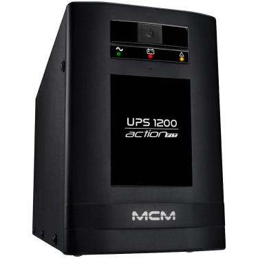 Imagem de Nobreak MCM 1200VA UPS1200 ACTION FIT 3.1, 6 Tomadas, Trivolt/ 115V - UPS0257 - Com Suporte Para Bateria Estacionária