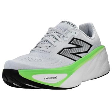 Imagem de New Balance Fresh Foam X More V5 Tênis de corrida masculino, Azul gelo/jade elétrico/preto, 10 Wide