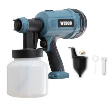 Imagem de Pistola Pintura Bateria Profissional Wesco 18v Sem Fio Automotiva Pare